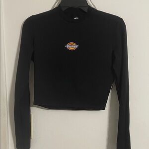 Dickies Women's Black Cropped Long Sleeve Tee